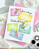 Waffle Flower Postage Collage Mini Seals Stamp Set