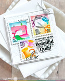 Waffle Flower Postage Collage Sew Fun Stamp Set