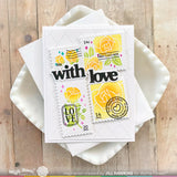 Waffle Flower Postage Collage Love Clear Stamps