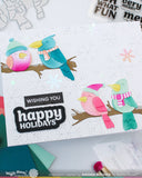 Waffle Flower - Birdie Friends in Winter Stencil