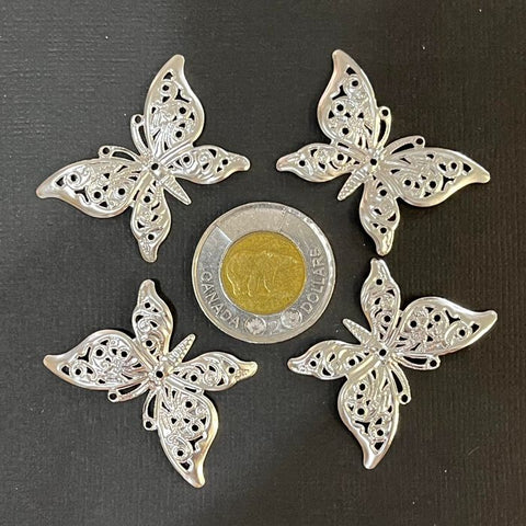 Les belles des bois - metal - Butterflies no.16 silver