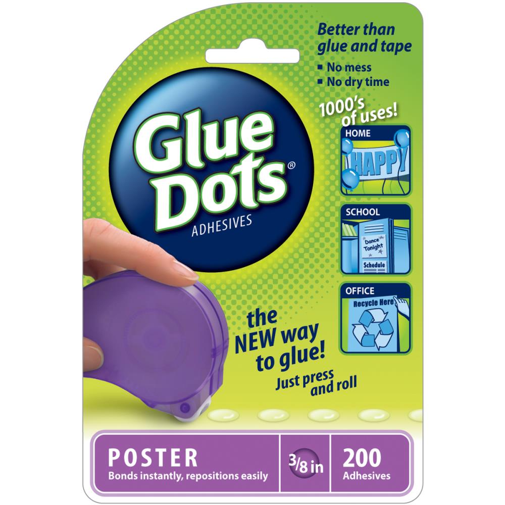 Glue Dots Adhesive Roll Mini Permanent Sticky Dots, 3/16-inch, Clear 300