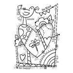 Woodware Clear Stamps 4"X6" Rainbow Heart