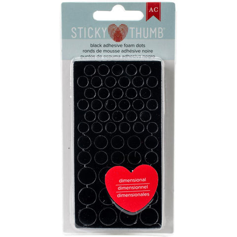 Sticky Thumb Dimensional Adhesive Foam 275/Pkg Black Dots, Assorted Sizes