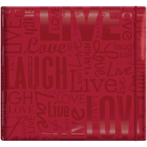 MBI Gloss Post Bound Album 12"X12" Live, Love & Laugh - Red