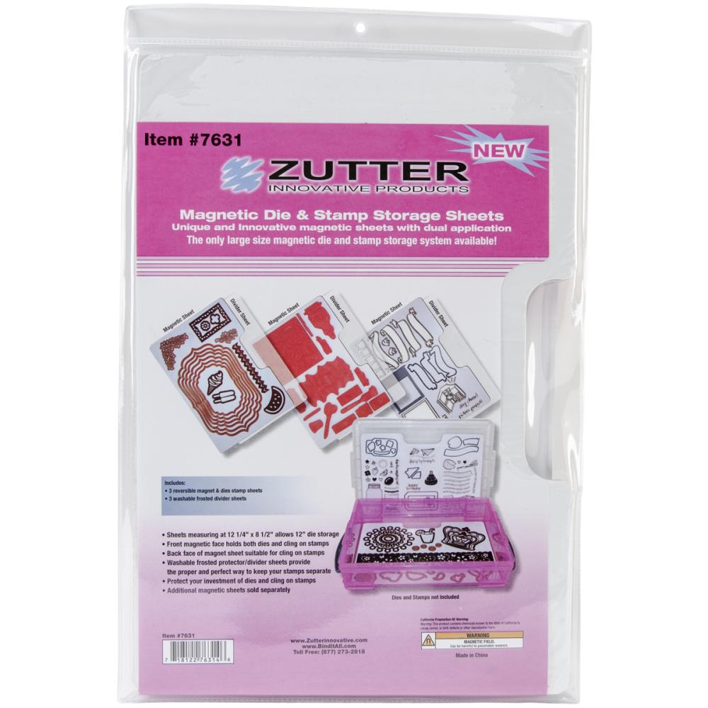 Zutter Magnetic Die & Stamp Storage Refill Sheets 3/Pkg 12.25X8.5 – Scrap  en masse