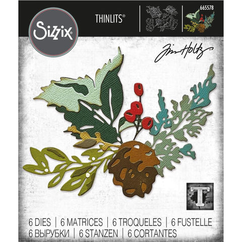 S20 Sizzix Thinlits Dies By Tim Holtz 6/Pkg Holiday Brushstroke #2