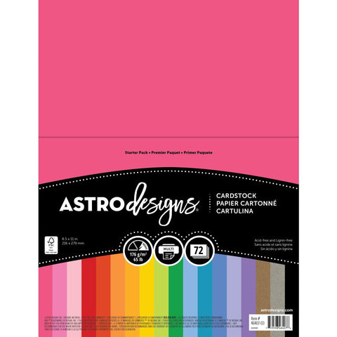 Neenah Astrodesigns Cardstock Pack 8.5"X11" 72/Pkg 18 Bold & Vivid Colors