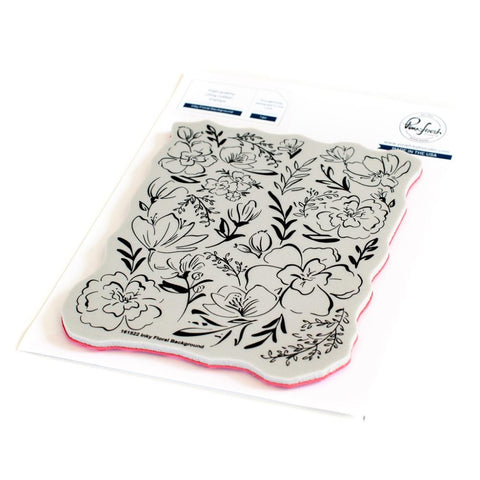 Pinkfresh Studio Cling Rubber Background Stamp A2 Inky Floral