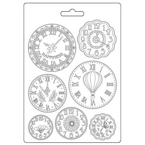 Stamperia Soft Maxi Mould A5 Create Happiness Welcome Home Clocks
