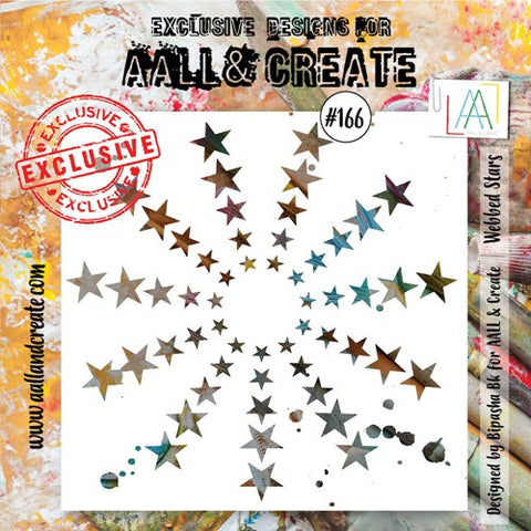 AALL & Create 6x6 Stencil - Webbed Stars #166