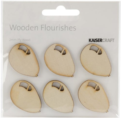 Kaisercraft Wood Flourishes-Balloons 6/Pkg
