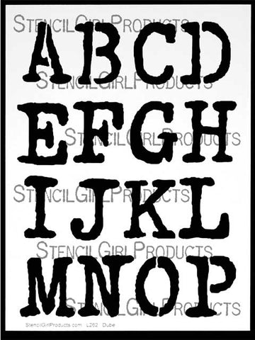 StencilGirl Products Jumbo Vintage Typewriter Alphabet Letters A-P Stencil