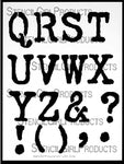 StencilGirl Products Jumbo Vintage Typewriter Alphabet Letters Q-Z Stencil