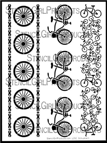 StencilGirl Products Bicycle Borders Stencil