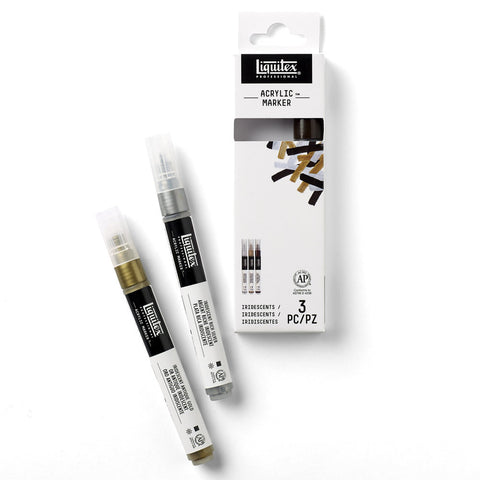 Liquitex Acrylic Marker Set, Fine - Iridescents (3 Pack)