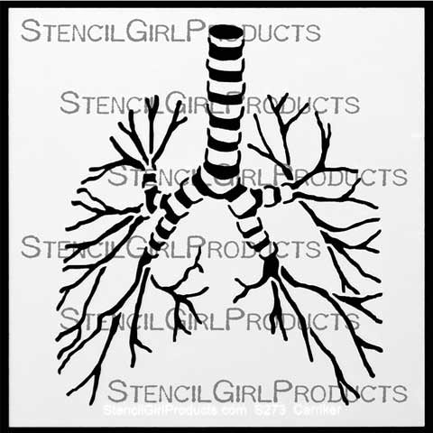 StencilGirl Products Gross Anatomy One Breath at a Time Stencil