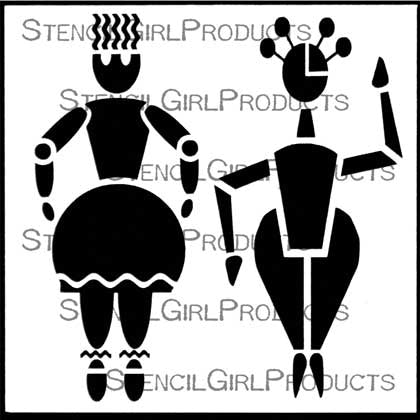 StencilGirl Products Kunst Puppen - Two Females