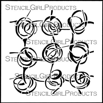 StencilGirl Products Scribble Roses 6” x 6”