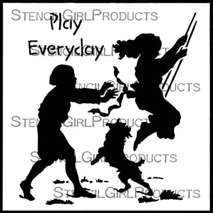 StencilGirl Products Play Everyday Pushed on a Swing