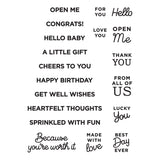 Spellbinders Let's Celebrate Sentiments Clear Stamp Set from the Celebrate You Collection