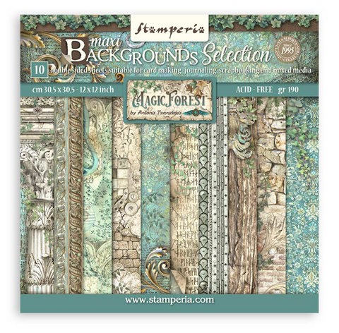 Stamperia Scrapbooking Pad 10 sheets cm 30,5x30,5 (12"x12") Maxi Background selection - Magic Forest
