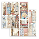 Stamperia Scrapbooking Small Pad 10 sheets cm 20,3X20,3 (8"X8") - Vintage Library