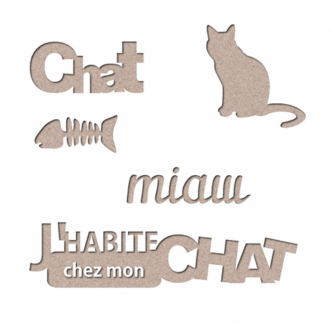 Les 2 miss scrapbooking chipboard Kit chat 1