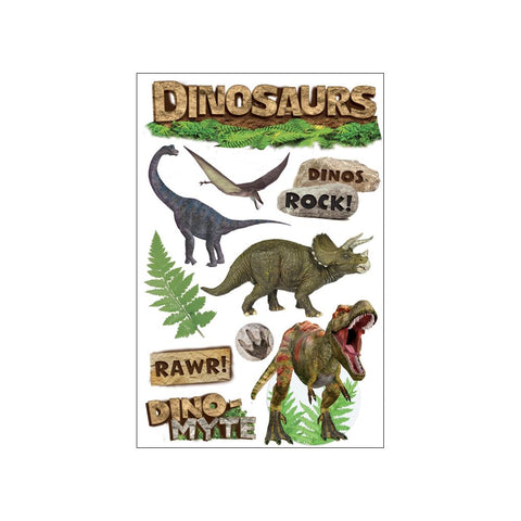 Paper House 3D Stickers 4.5"X7.5" - Dinosaurs