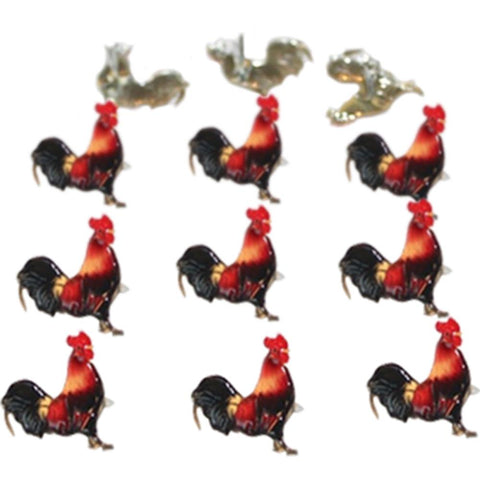 Eyelet Outlet Shape Brads 12/Pkg Rooster