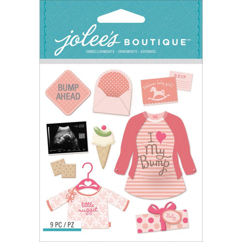 Jolee's Boutique Dimensional Stickers Baby Girl Pregnancy
