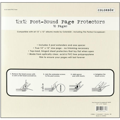 Colorbok Top-Loading Page Protectors 12"X12" 10/Pkg