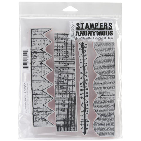 Tim Holtz Cling Stamps 7"X8.5" - Classics #6