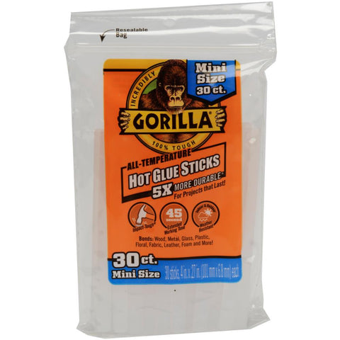 Gorilla High-Temp Mini Glue Sticks 30/Pkg