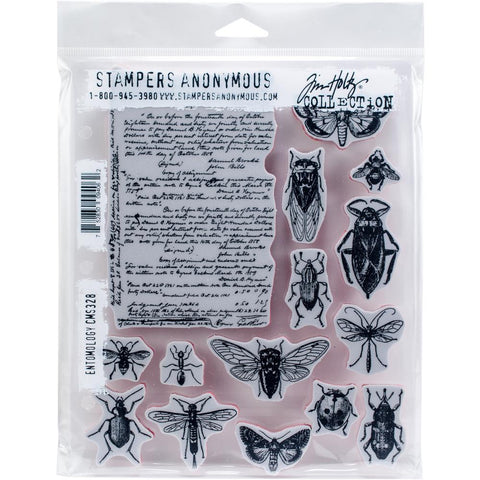 Tim Holtz Cling Stamps 7"X8.5" Entomology