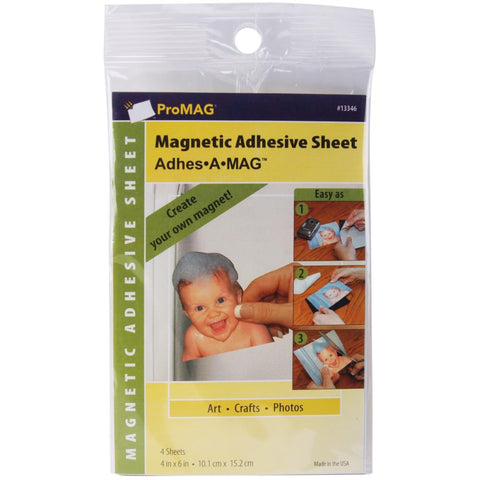 ProMag - ProMag Adhesive Magnetic Sheets 4/Pkg 4x6