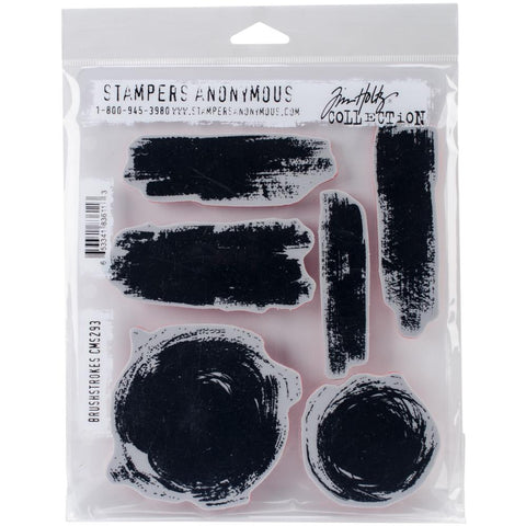 Tim Holtz Cling Stamps 7"X8.5" Brushstrokes