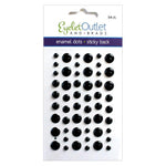 Eyelet Outlet Adhesive-Back Enamel Dots 54/Pkg Glitter Black