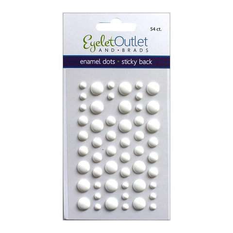 Eyelet Outlet - Adhesive-Back Enamel Dots 54/Pkg Matte White