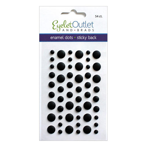 Eyelet Outlet Adhesive-Back Enamel Dots 54/Pkg Matte Black