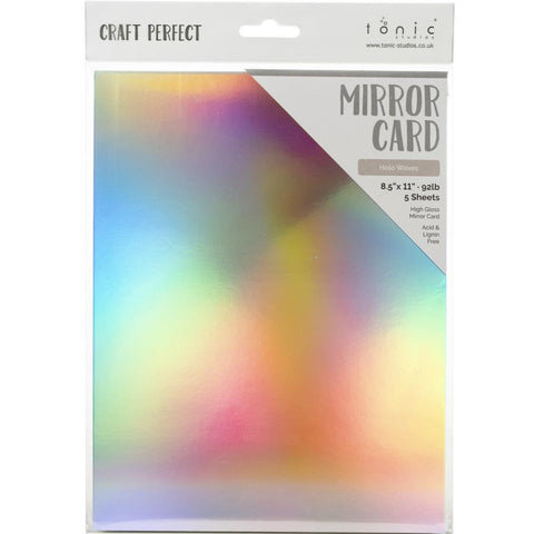 Craft Perfect Mirror Cardstock 8.5"X11" 5/Pkg High Gloss Holo Waves