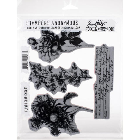Tim Holtz Cling Stamps 7"X8.5" Flower Shop