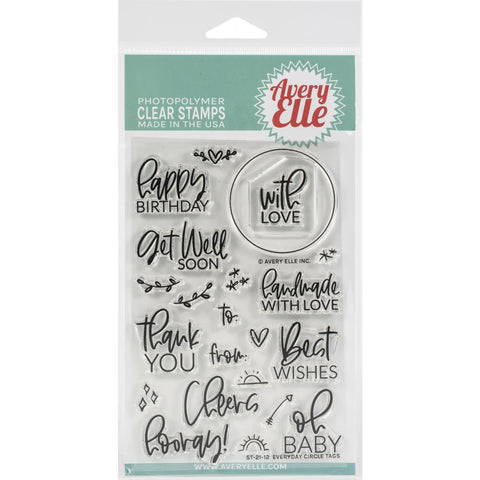 Avery Elle - Clear Stamp Set 4"X6" Everyday Circle Tags