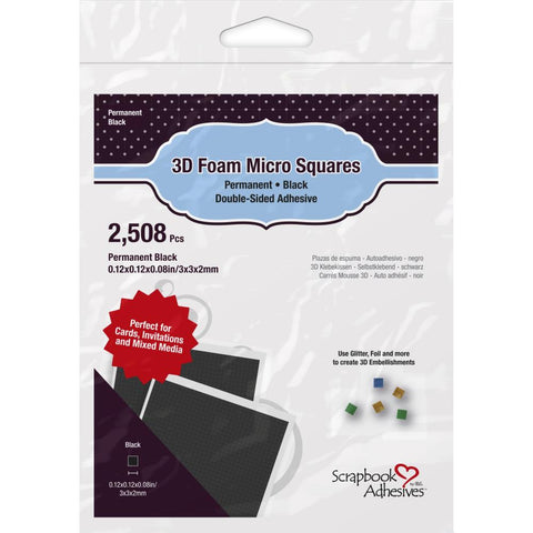Scrapbook Adhesives 3D Foam Micro Squares 2508/Pkg Black