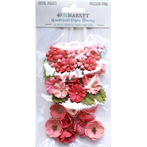 49 And Market -Royal Posies Paper Flowers 49/Pkg Passion Pink