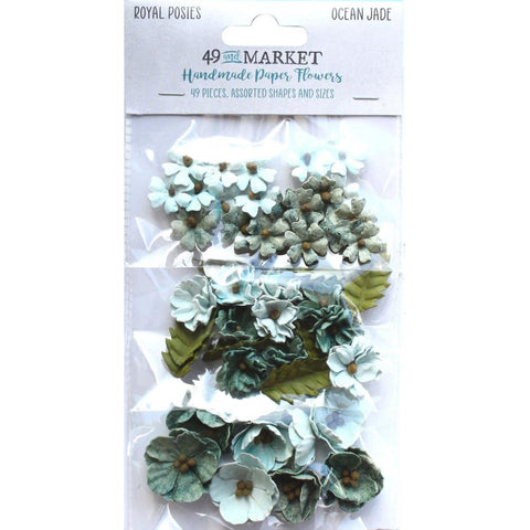 49 And Market -Royal Posies Paper Flowers 49/Pkg Ocean Jade