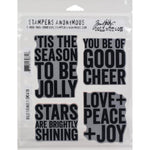 Tim Holtz Cling Stamps 7"X8.5" Bold Tidings #1