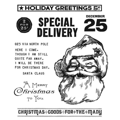 Tim Holtz Cling Stamps 7"X8.5" - Jolly Santa