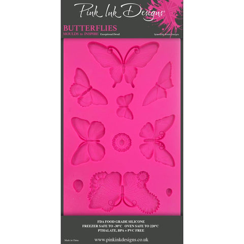 Pink Ink Designs Silicone Mould 6"X8" - Butterflies