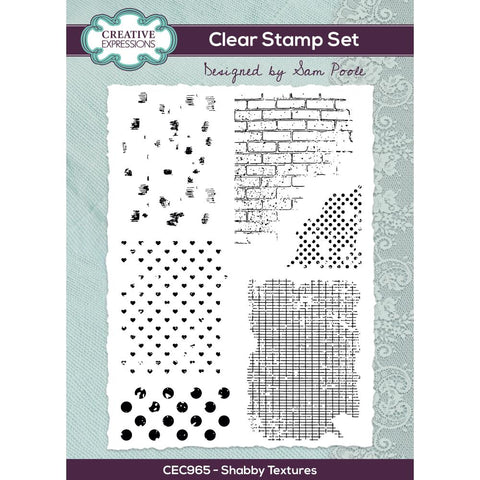 Creative Expressions A5 Clear Stamp Set By Sam Poole - Shabby Textures